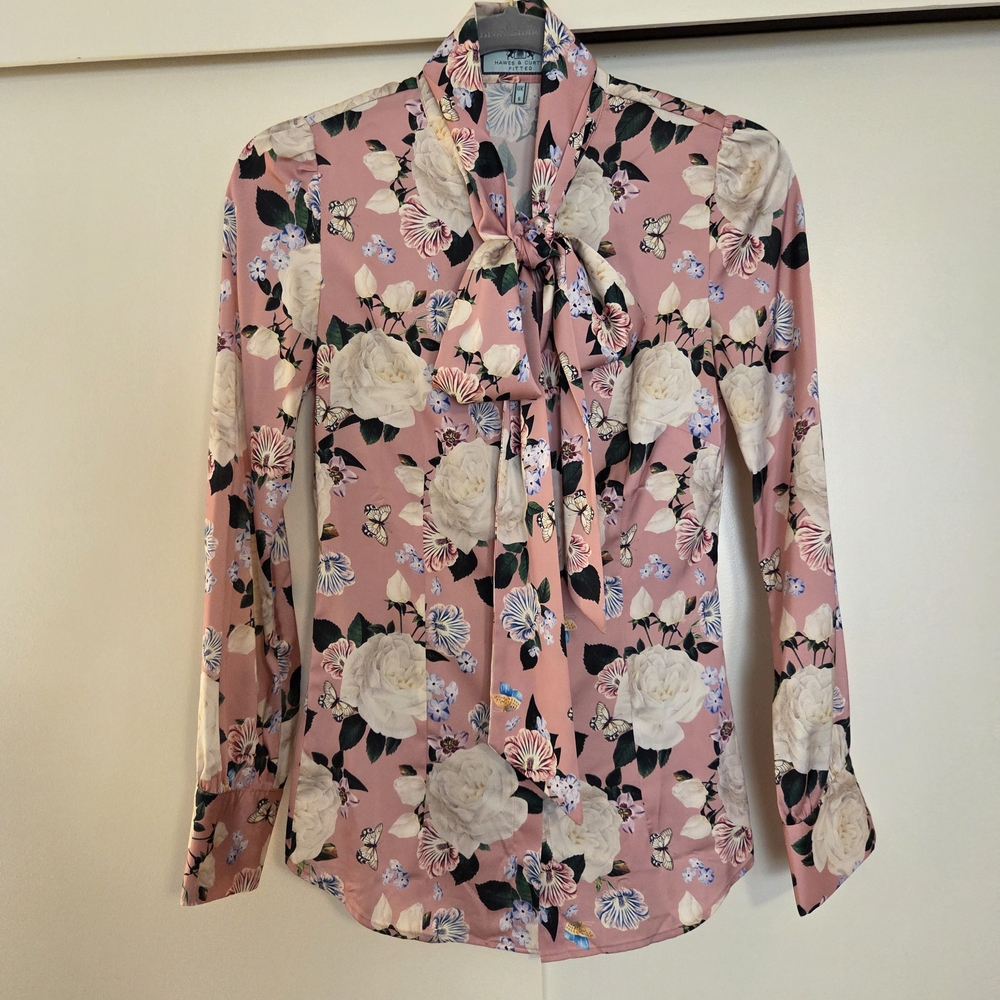 Hawes & Curtis Floral, Butterfly Patterned Button Down Shirt